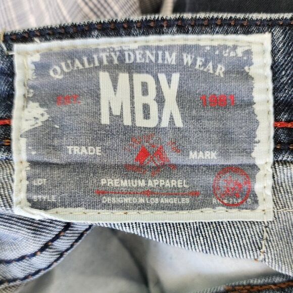 Men's Slim Stretch Jeans | 36 x 32 | Medium Wash Denim | MBX Straight Leg - Picture 8 of 12